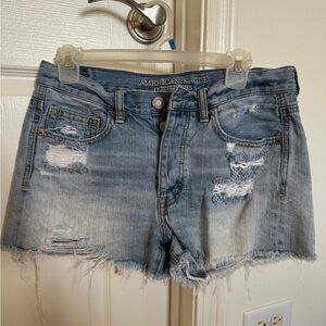 American Eagle Outfitters Light Blue Ripped Jean Shorts